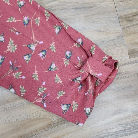 💛Lauren Conrad Dusty Pink Floral Lightweight Top Small - Picture 8 of 12